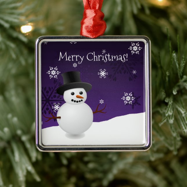 Ornement en céramique violet Snowman (Arbre)