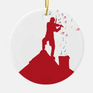 Ornement En Céramique Violoneur