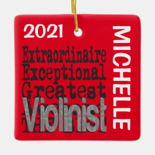 Ornement En Céramique Violoniste Extraordinaire CUSTOM