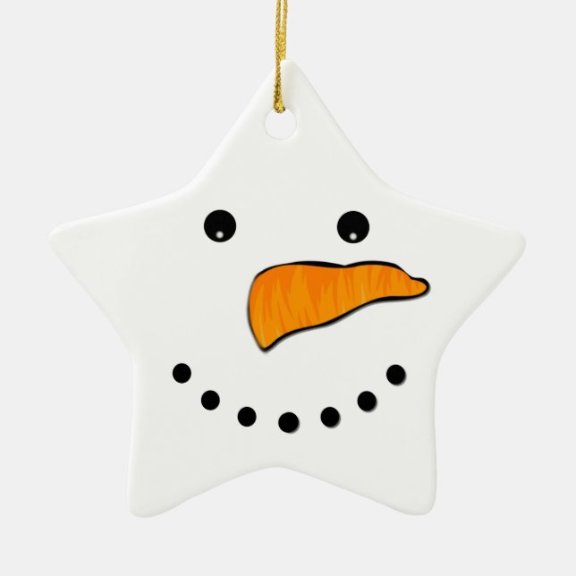 Ornement En Céramique Visage de bonhomme de neige (Devant)