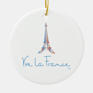 Ornement En Céramique Viva La France Français
