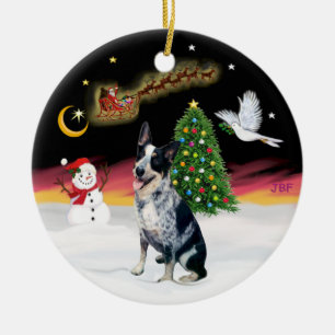 Ornement En Céramique Vol de nuit - Australian Cattle Dog