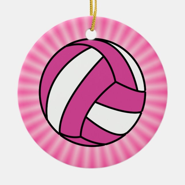 Ornement En Céramique Volley-ball rose (Devant)