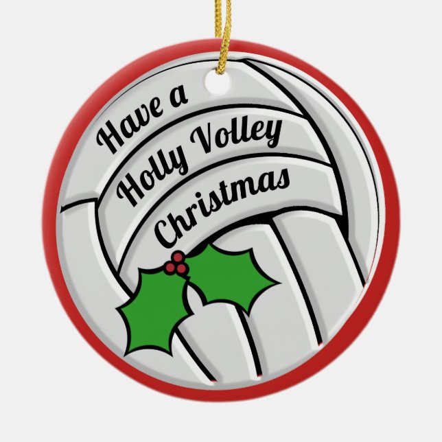 Ornement En Céramique Volley de Noël Holly Volley (Devant)