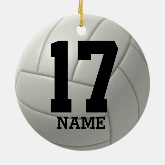 Ornement En Céramique Volleyball personnalisé (nom et nombre d'équipe) (Dos)