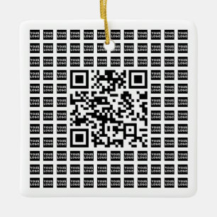 Ornement En Céramique Votre code QR Logo/Image Carrelé et modifiable