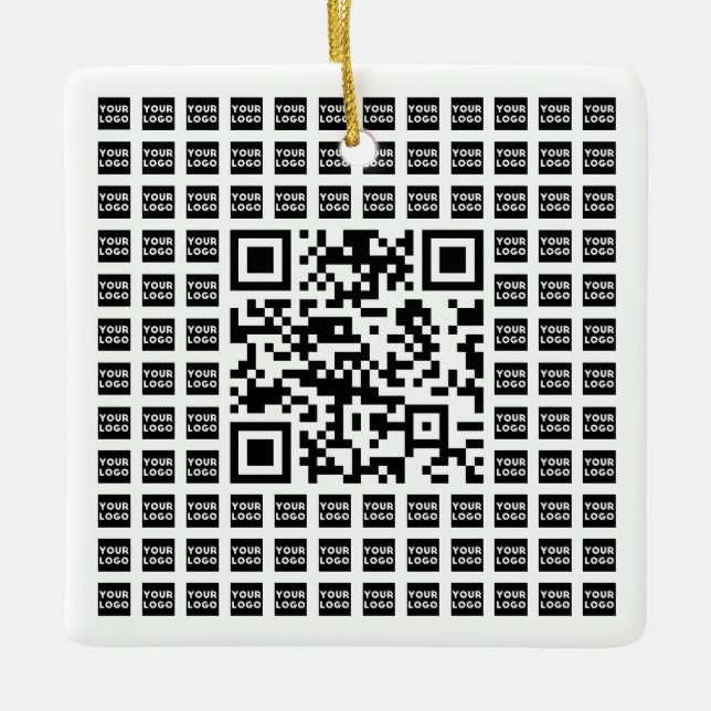 Ornement En Céramique Votre code QR Logo/Image Carrelé et modifiable (Devant)