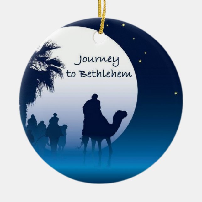 Ornement En Céramique Voyage à l'ornement de Bethlehem (Devant)