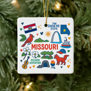 Ornement En Céramique Voyage de famille personnalisé Missouri Noël