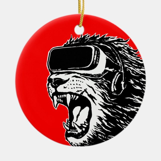 Ornement En Céramique VR Lion (Devant)