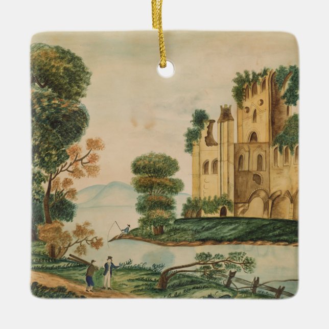 Ornement En Céramique Vue d'un château (Devant)