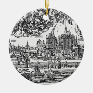 Ornement En Céramique Vue générale de Cologne, 1531 (gravure) (pho de