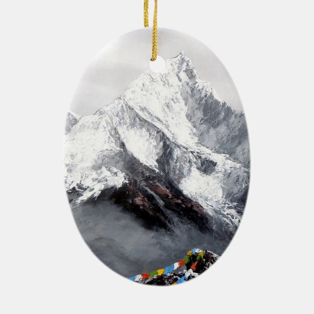 Ornement En Céramique Vue Panoramique Sur Everest Mountain (Dos)