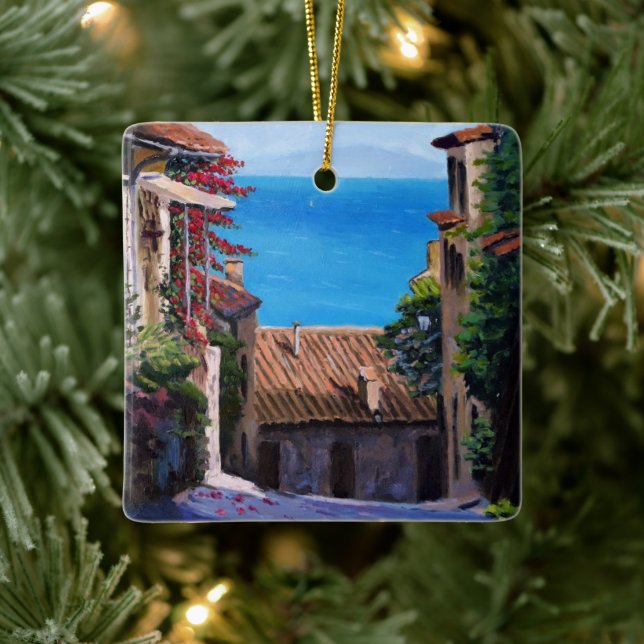 Ornement En Céramique Vue sur la Toscane côtière (Arbre)