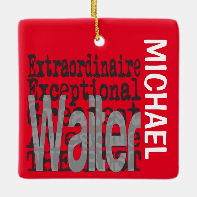 Ornement En Céramique Waiter Extraordinaire CUSTOM (Devant)