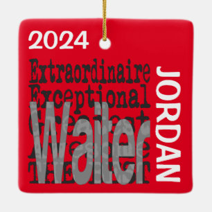 Ornement En Céramique Waiter Extraordinaire PERSONNALISÉ