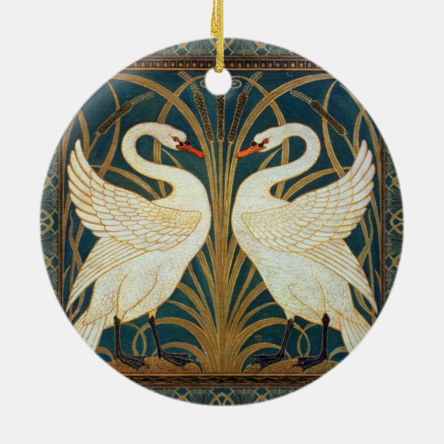 Ornement En Céramique Walter Crane Swan (Dos)