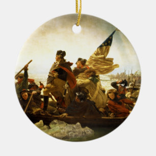 Ornement En Céramique Washington Traverser le Delaware par Emanuel Leutz
