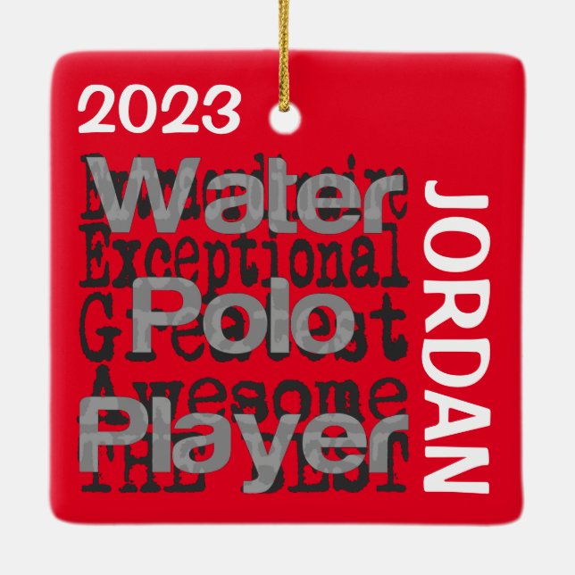 Ornement En Céramique Water Polo Player Extraordinaire PERSONNALISÉ (Dos)