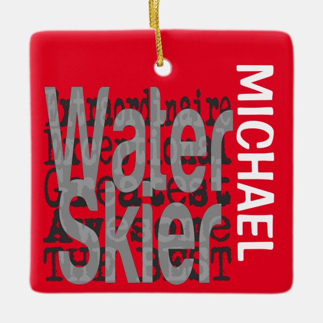Ornement En Céramique Water Skier Extraordinaire PERSONNALISÉ (Devant)