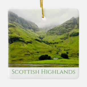 Ornement En Céramique Wee White House Glen Coe Scottish Highlands