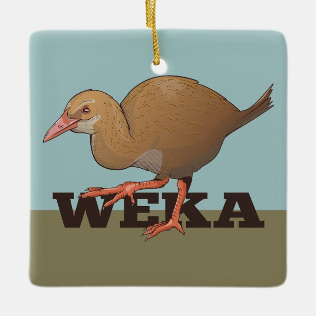 Ornement En Céramique Weka New Zealand Bird (Devant)