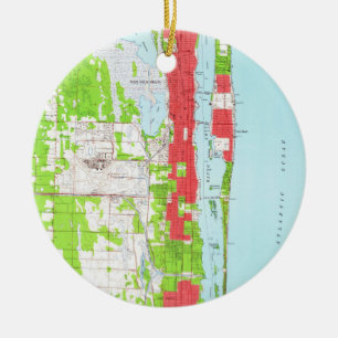 Ornement En Céramique West Palm Beach vintage et Palm Beach FL Map