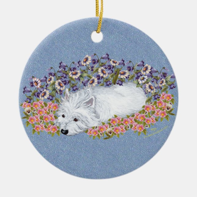 Ornement En Céramique West White Terrier (Devant)