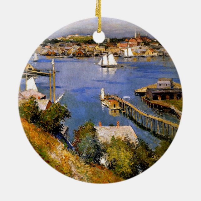 Ornement En Céramique Willard Metcalf Gloucester Harbour (Dos)