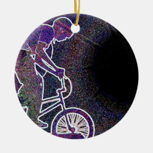 Ornement En Céramique WillieBMX l'ornement rougeoyant de bord (Devant)