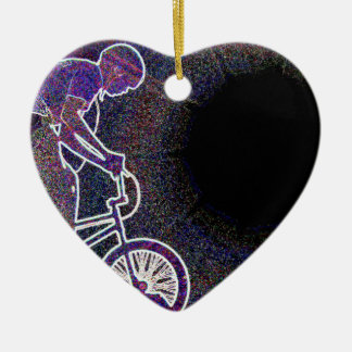 Ornement En Céramique WillieBMX l'ornement rougeoyant de coeur de bord