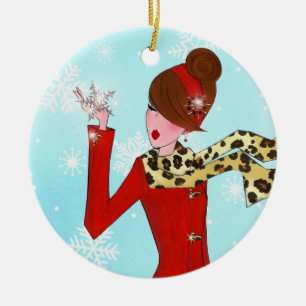 Ornement en céramique "Winter DIVA"