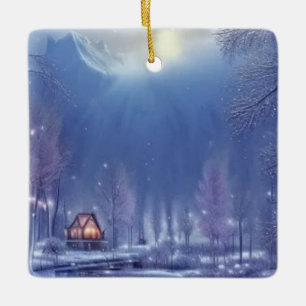 Ornement En Céramique Winter Wonderland Design