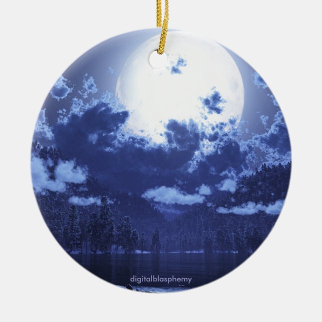 Ornement En Céramique Wintermoon/ornement circompolaire (Devant)