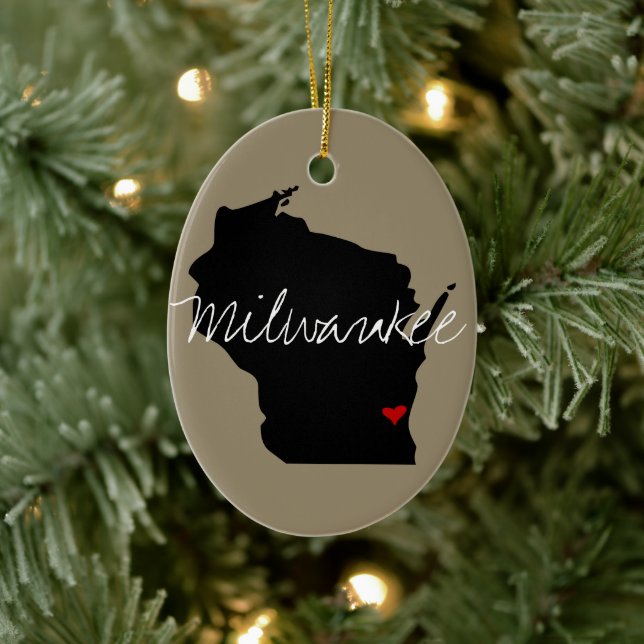 Ornement En Céramique Wisconsin (Arbre)