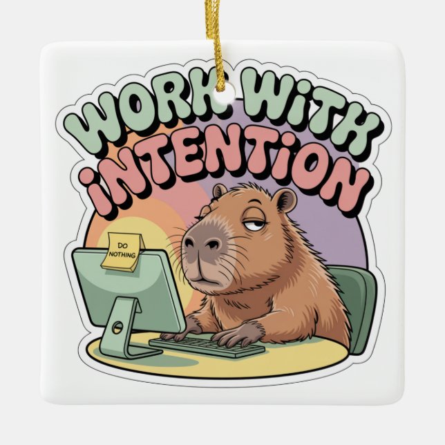 Ornement En Céramique Work With Intention (Devant)