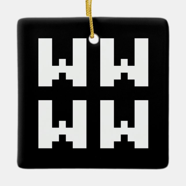 Ornement En Céramique WWWW | LOL Japonais Internet Slang (Devant)