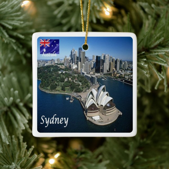 Ornement En Céramique zAU026 SYDNEY Australie, Opéra, Orna en céramique (Arbre)