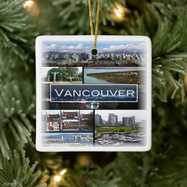 Ornement En Céramique zCA009 mosaïque de VANCOUVER au Canada, (Arbre)
