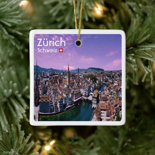 Ornement En Céramique zCH021 ZURICH Suisse, (Arbre)