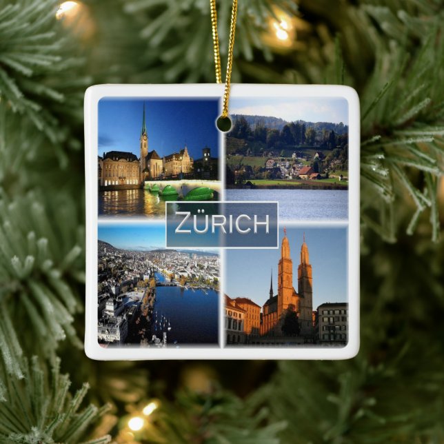 Ornement En Céramique zCH046 ZURICH Suisse, (Arbre)