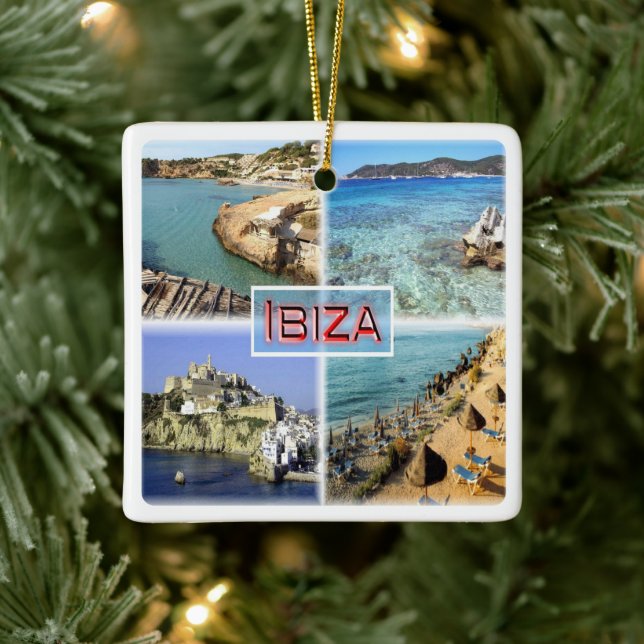 Ornement En Céramique zES109 Vieille ville d'IBIZA, CALA TARIDA, SES SAL (Arbre)