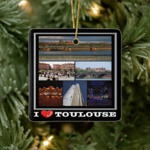 Ornement En Céramique zFR137 TOULOUSE "Je t'aime", France,