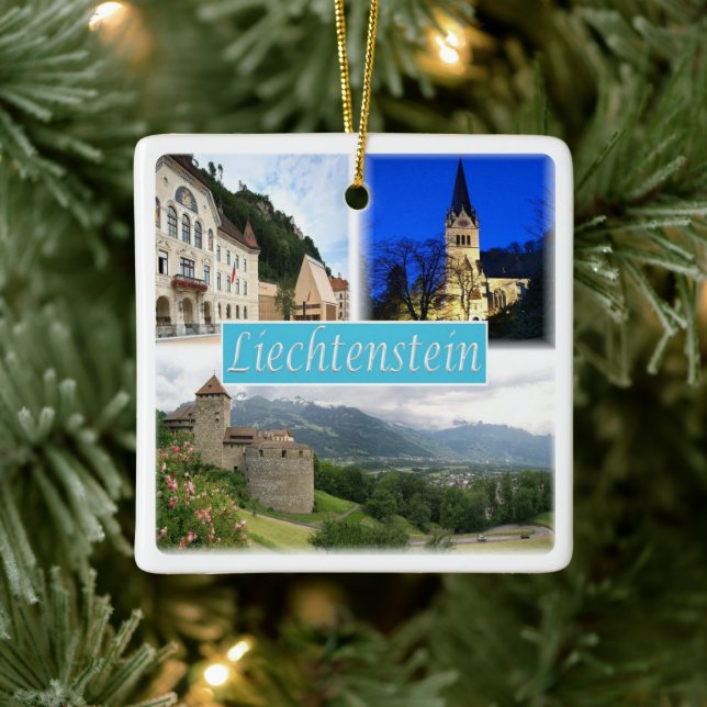 Ornement En Céramique zLI003 VADUZ Liechtenstein, (Arbre)