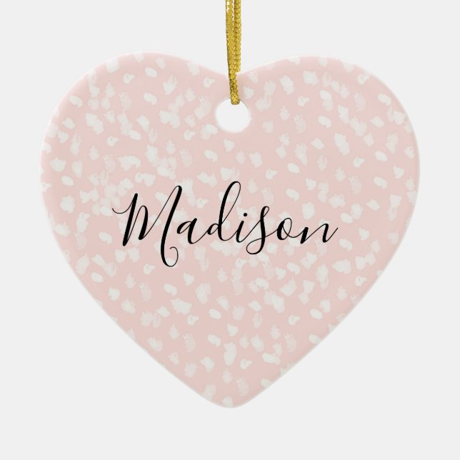 Ornement En Céramique Zones blanches blanches roses (Devant)