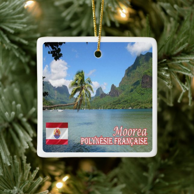 Ornement En Céramique zPF013 COOK BAY, MOOREA, Polynésie française, (Arbre)