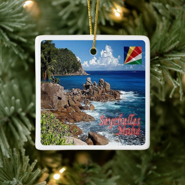 Ornement En Céramique zSC011 MAHE', Seychelles, Afrique, (Arbre)