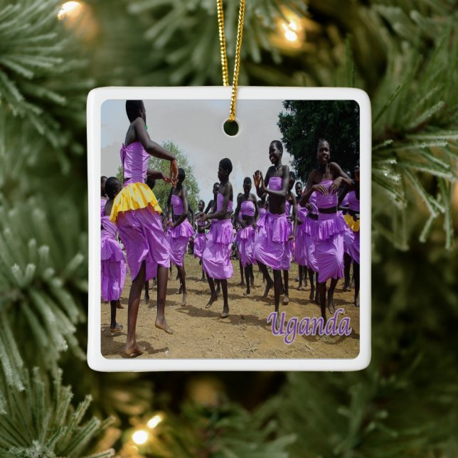 Ornement En Céramique zUG004 OUGANDA,Célébrations culturelles, Afrique, (Arbre)