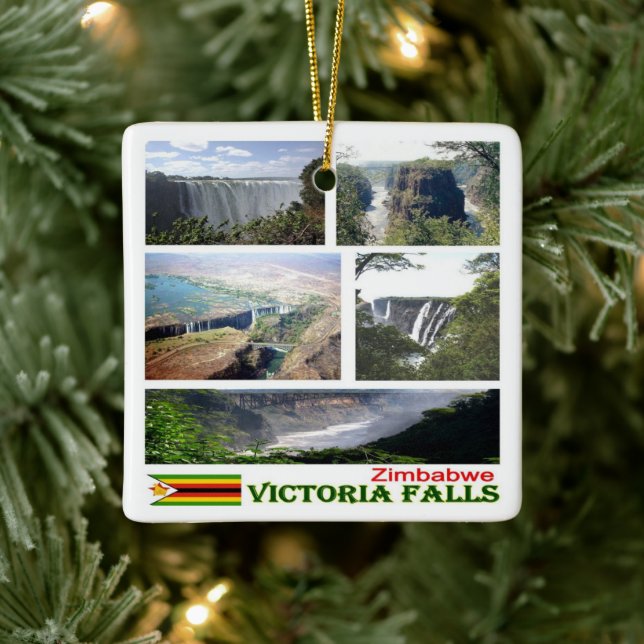 Ornement En Céramique zZW008 VICTORIA FALLS, Mosaic, Zimbabwe, (Arbre)