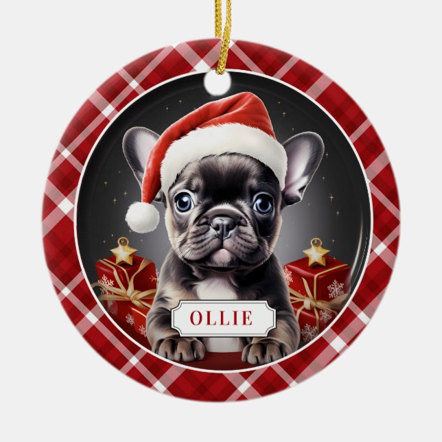 Ornement en Cercle de Chien-taureaux de France Noi (Devant)